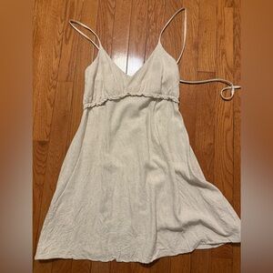 Cream Spaghetti Strap Mini Dress